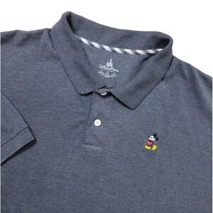 Disney Parks Mickey Mouse Mens 2XL Gray Performance Stretch Polo Short Sleeve